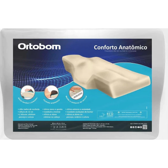 Travesseiro Nasa Ortopédico Anatômico Cervical Ortobom